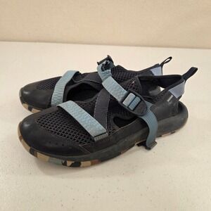 Chaco Outcross Evo 1 Mens Water Hiking Shoes Black Blue Camo Strappy Sandals